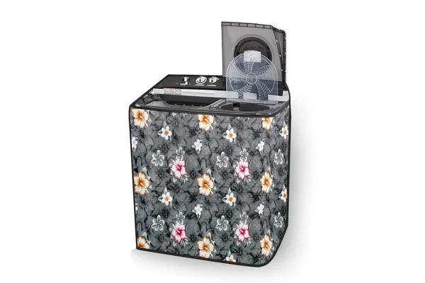 Grey_Floral_Semi-Automatic_Washing_Machine_Cover