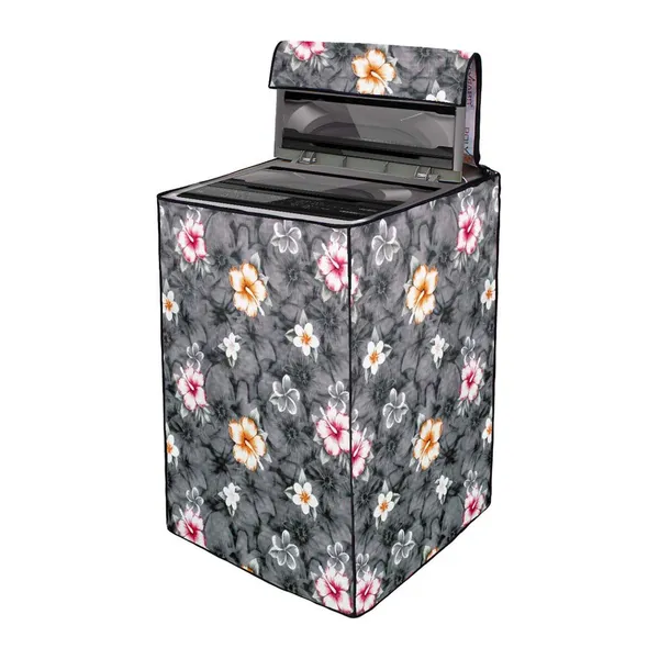 Grey_Floral_Top_Load_Washing_Machine_Cover