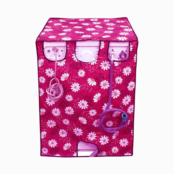 Maroon_/_Pink_Floral_Patti_PVC_Front_Load_Washing_Machine_Cover