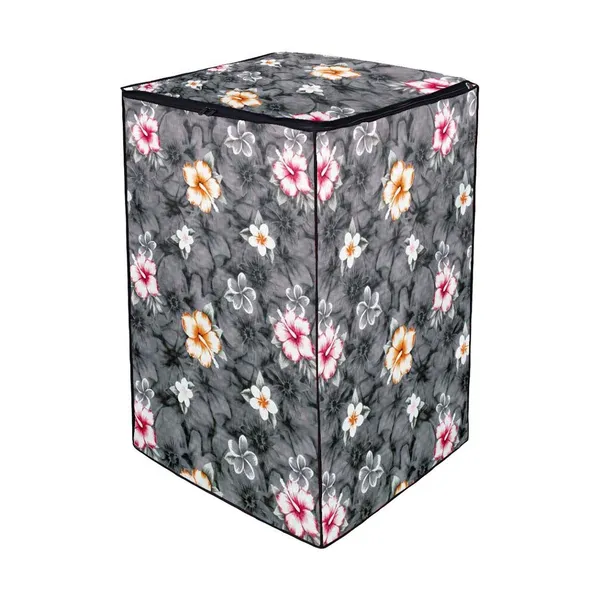 Grey_Floral_Top_Load_Washing_Machine_Cover