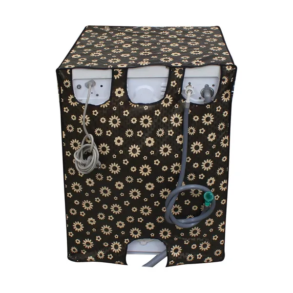 Black_Polyester_Black_Floral_Print_Front_Load_Washing_Machine_Cover