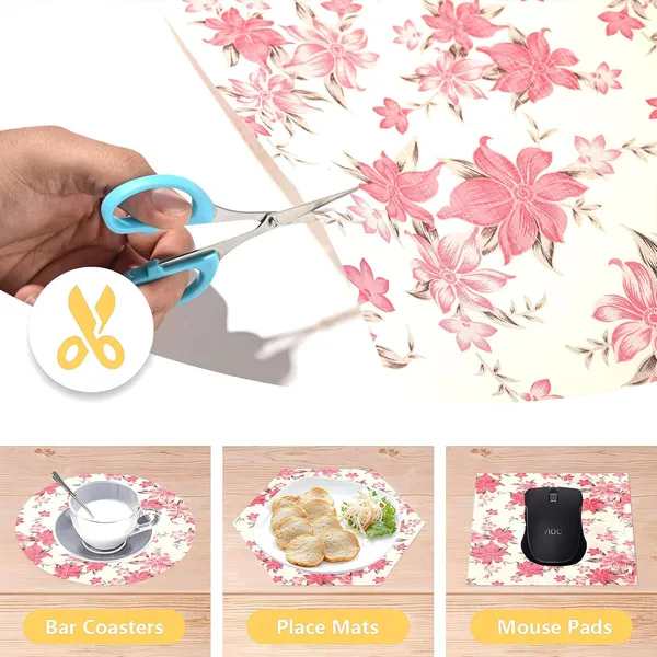 White_&_Pink_Waterproof_Floral_Shelf_Liner_Roll