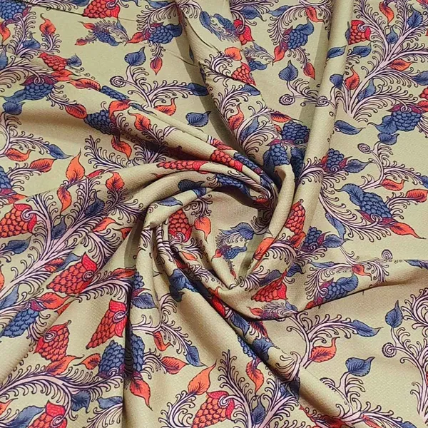 Blue_Orange_Floral_Madhubani_Print_Viscose_Fabric_Default_Title