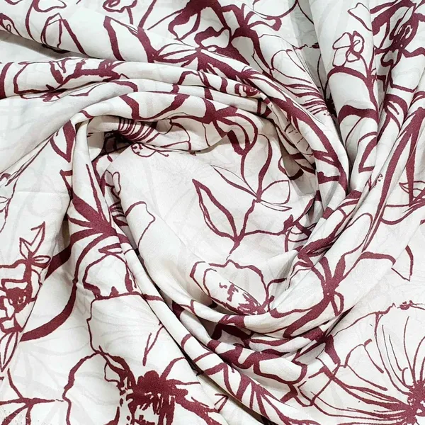 White_Brown_Floral_Print_Viscose_Fabric_Default_Title