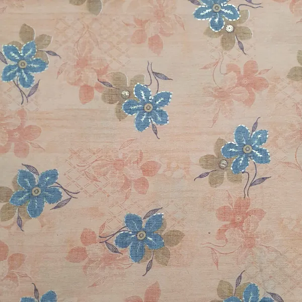 Rust_Orange_Floral_With_Foil_Print_Cotton_Slub_Fabric_Default_Title