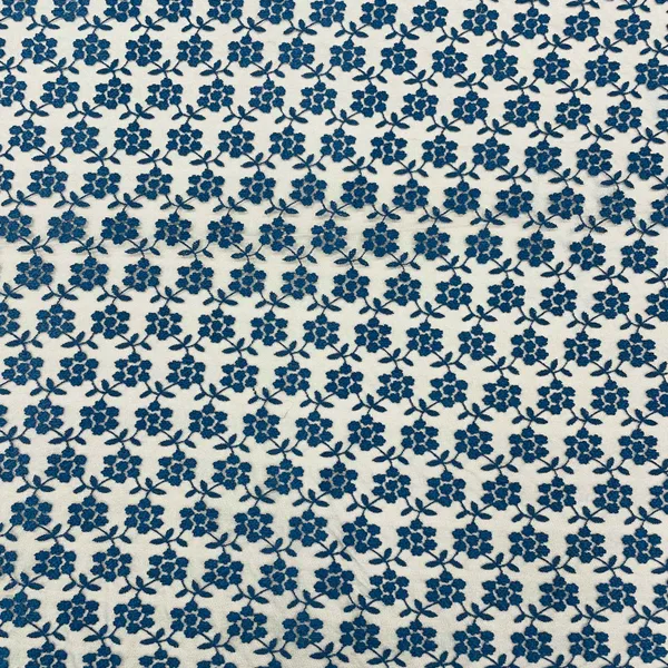 Aegean_Blue_Floral_Print_Crochet_Fabric_Default_Title