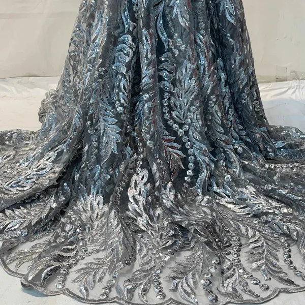 Grey_Sequins_Embroidery_Net_Fabric_Default_Title