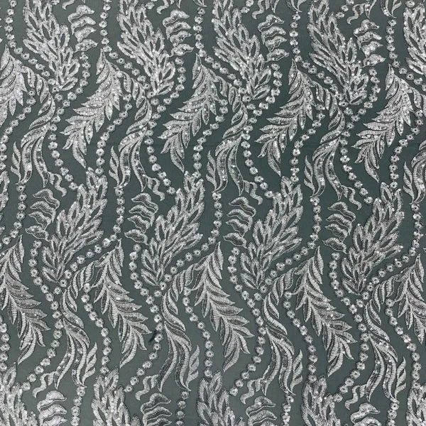 Grey_Sequins_Embroidery_Net_Fabric_Default_Title