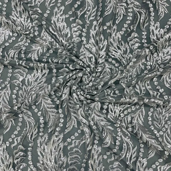 Grey_Sequins_Embroidery_Net_Fabric_Default_Title