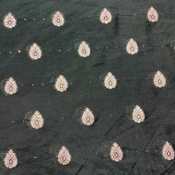 Dark_Green_Traditional_Zari_Embroidery_Sequins_Chanderi_Fabric_Default_Title