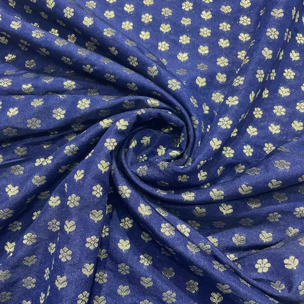 Navy_Blue_Floral_Chanderi_Fabric_Default_Title