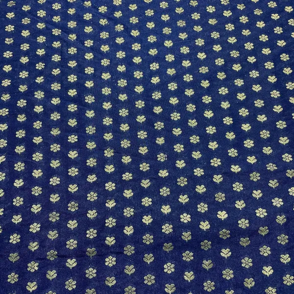 Navy_Blue_Floral_Chanderi_Fabric_Default_Title