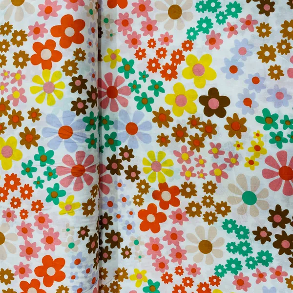 White_With_Multicolor_Floral_Print_Rayon_Fabric_Default_Title
