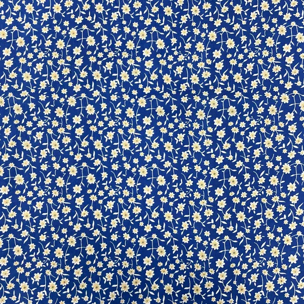 Blue_With_Cream_Floral_Print_Rayon_Fabric_Default_Title
