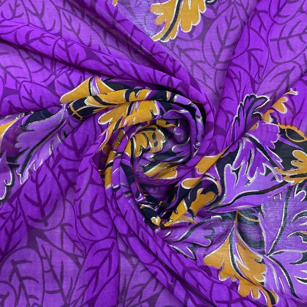 Purple_With_Yellow_Floral_Foil_Print_Georgette_Fabric_7560_Default_Title