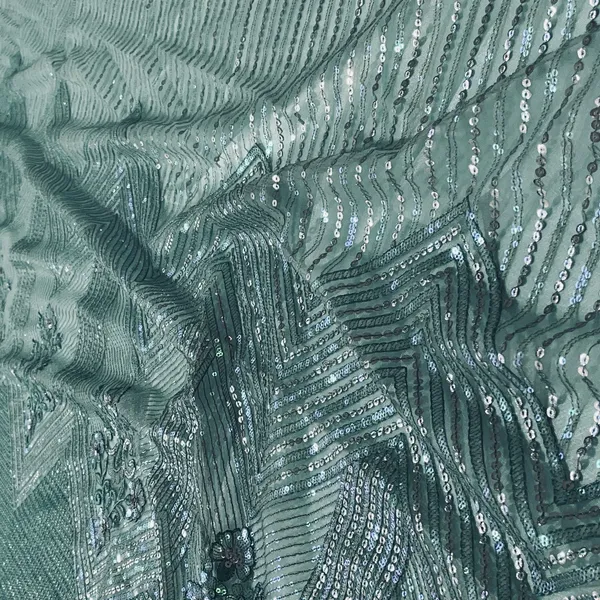 Green_Sequins_Embroidery_Net_Fabric_Default_Title