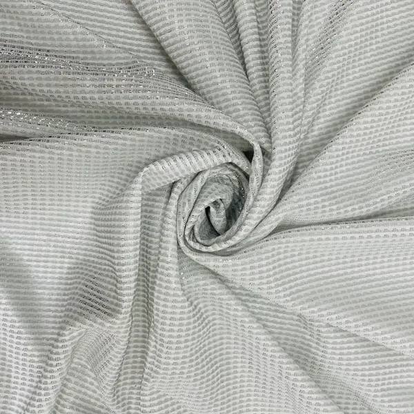 White_With_Silver_Stripes_Shimmer_Imported_Knit_Fabric_Default_Title