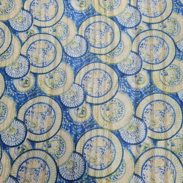 Blue_With_Yellow_Geometrical_Dobbysser_Silk_Fabric_Default_Title