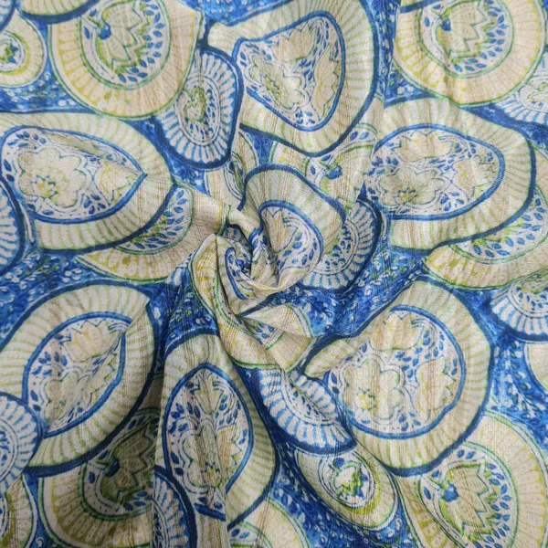 Blue_With_Yellow_Geometrical_Dobbysser_Silk_Fabric_Default_Title