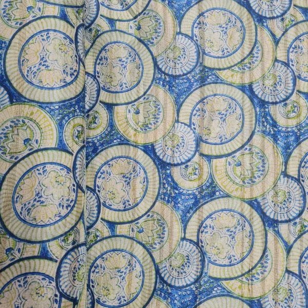 Blue_With_Yellow_Geometrical_Dobbysser_Silk_Fabric_Default_Title