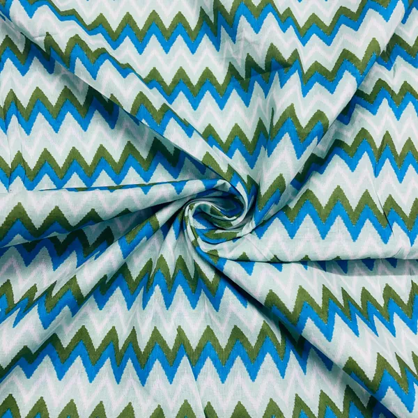 Green_Multicolor_Chevron_Print_Cotton_Fabric_Default_Title