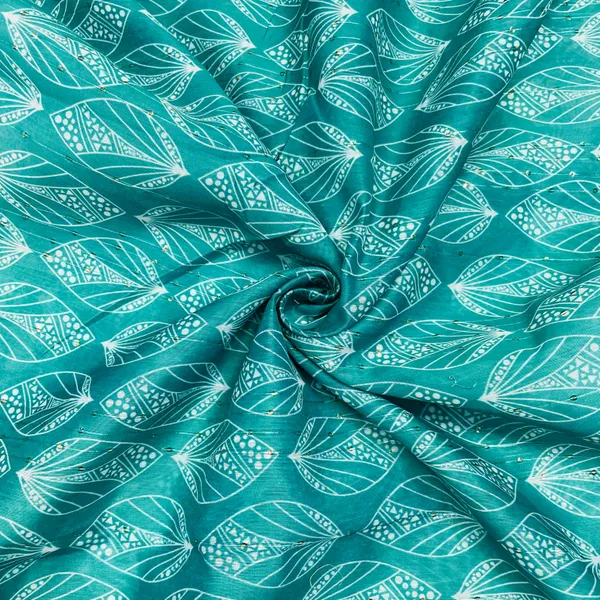 Green_Floral_Sequins_Chanderi_Fabric_Default_Title