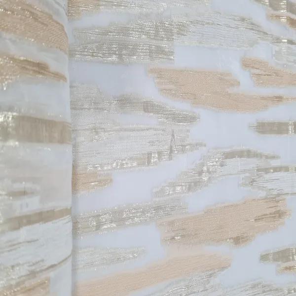 Peach_Pink_With_Gold_Foil_Organza_Jacquard_Fabric_Default_Title