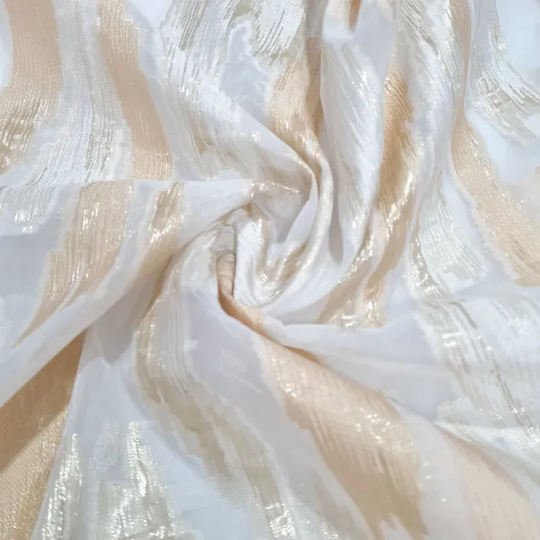 Peach_Pink_With_Gold_Foil_Organza_Jacquard_Fabric_Default_Title