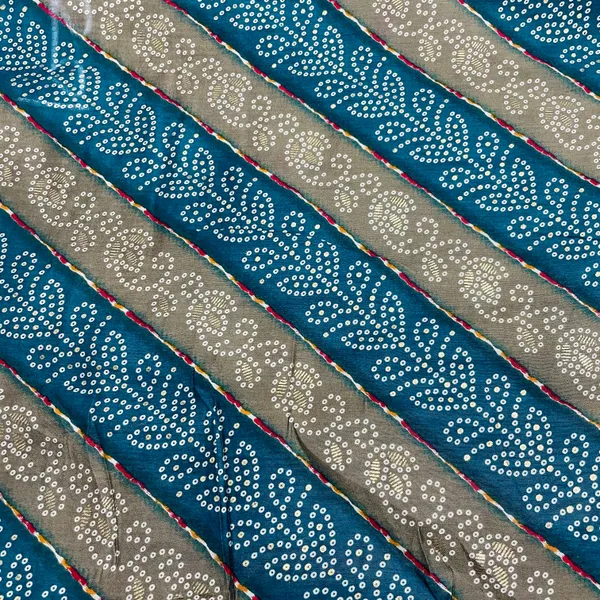 Green_Mehendi_Green_Bandhani_Foil_Print_Chanderi_Silk_Fabric_Default_Title