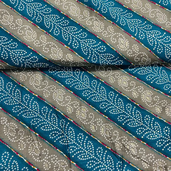 Green_Mehendi_Green_Bandhani_Foil_Print_Chanderi_Silk_Fabric_Default_Title