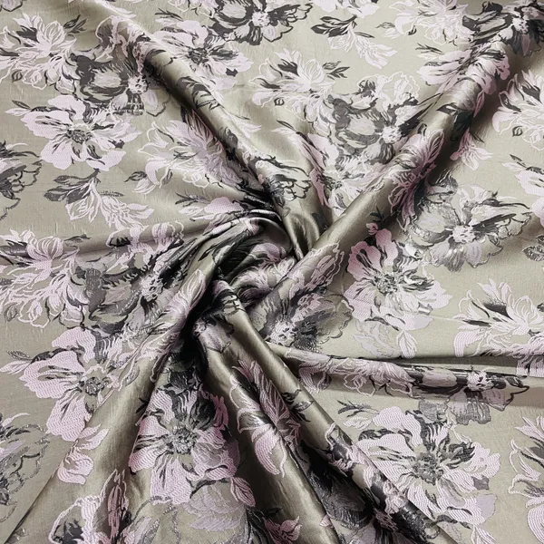 Light_Brown_Pink_Floral_Brocade_Jacquard_Fabric_Default_Title