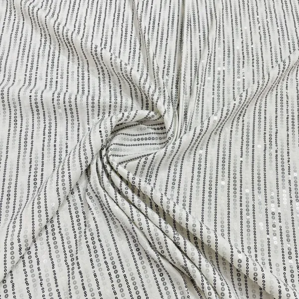 White_Sequins_Embroidery_Knitted_Lycra_Fabric_Default_Title
