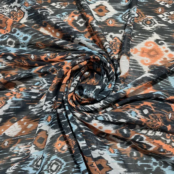 Premium_Orangee_Black_Ikkat_Print_Chiffon_Fabric_Default_Title
