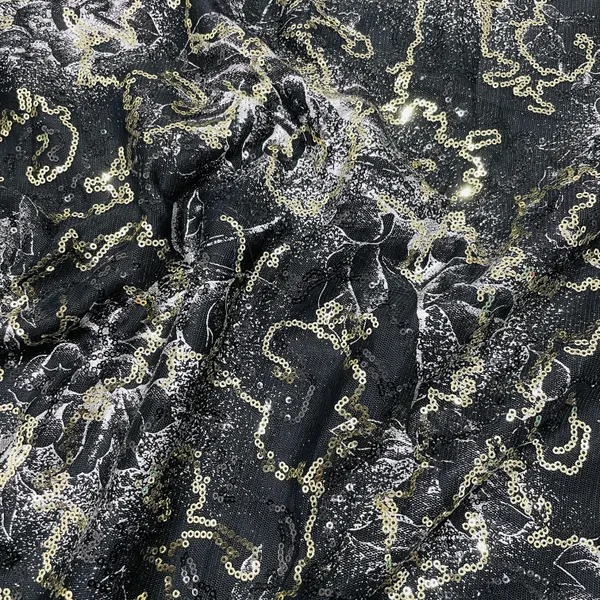 Black_Golden_Floral_Sequins_Embroidery_Net_Fabric_Default_Title