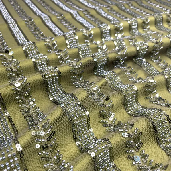 Premium_Olive_Green_Stripes_Sequins_Cutdana_Embroidery_Net_Fabric_Default_Title