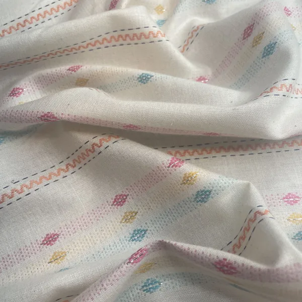 Premium_Offwhite_Multicolor_Buti_Stripes_Silver_Lurex_Dobby_Embroidery_Dyeable_Cotton_Fabric_Default_Title