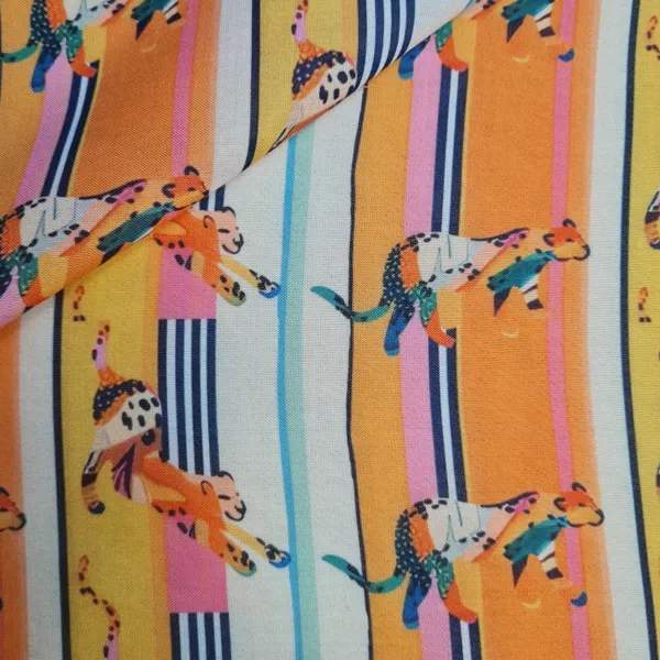 Exclusive_Orange_Tropical_Stripe_Print_Cambric_Cotton_Fabric_Default_Title