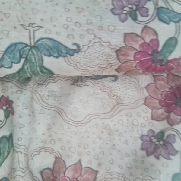 Creame_Floral_Print_Linen_Organza_Fabric_Default_Title