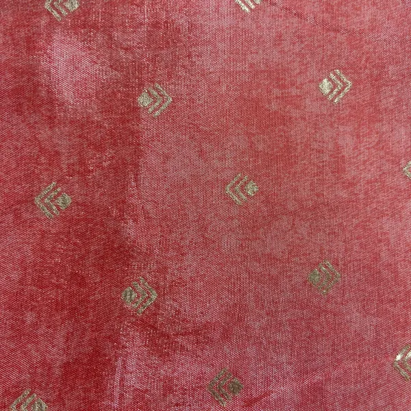 Cream_Brown_Floral_Print_Zari_Organza_Fabric_Default_Title