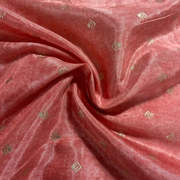 Cream_Brown_Floral_Print_Zari_Organza_Fabric_Default_Title