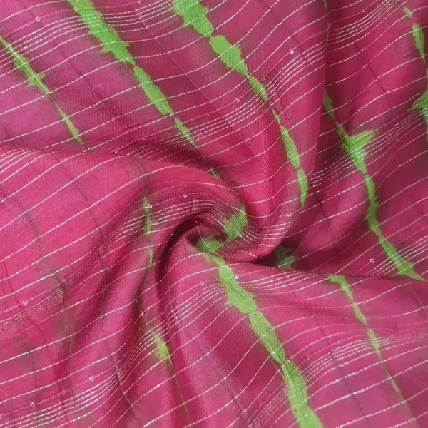Red_Dark_Green_Shibhori_With_Lurex_Silk_Fabric_Default_Title