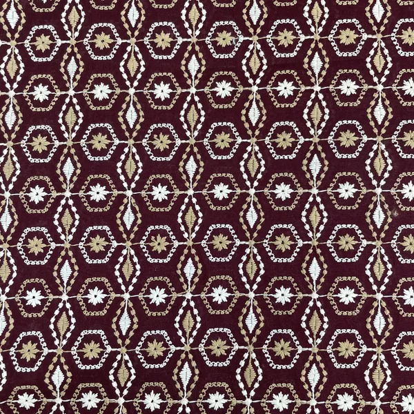 Maroon_Thread_Embroidery_Cotton_Fabric_Default_Title