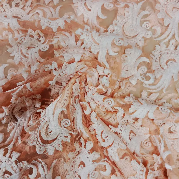 Peach_Pink_3d_Floral_Thread_Embroidery_Net_Fabric_Default_Title