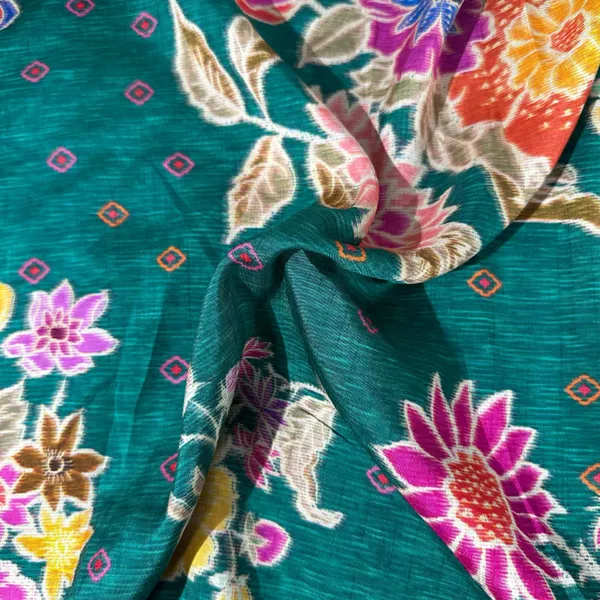 Dark_Green_Floral_Print_Tusser_Silk_Fabric_20359_Default_Title
