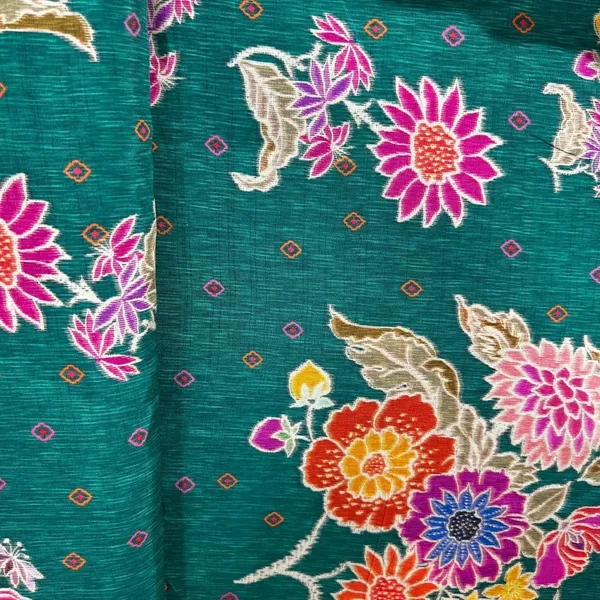 Dark_Green_Floral_Print_Tusser_Silk_Fabric_20359_Default_Title