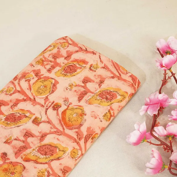 Peach_Dabu_Print_Cotton_Fabric_Nc_24566_Default_Title