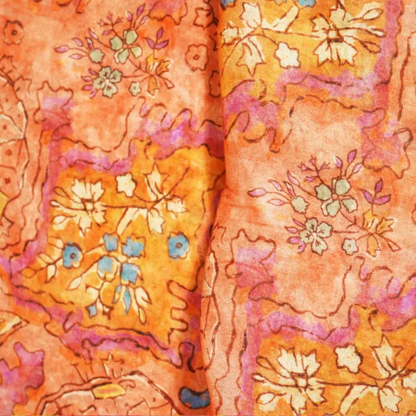 Orange_Multicolor_Floral_Print_Cotton_Mulmul_Fabric_Gt_25439_Default_Title