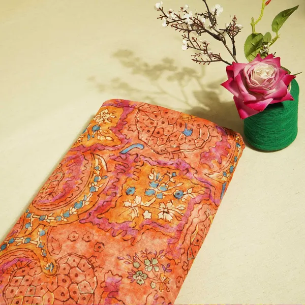 Orange_Multicolor_Floral_Print_Cotton_Mulmul_Fabric_Gt_25439_Default_Title