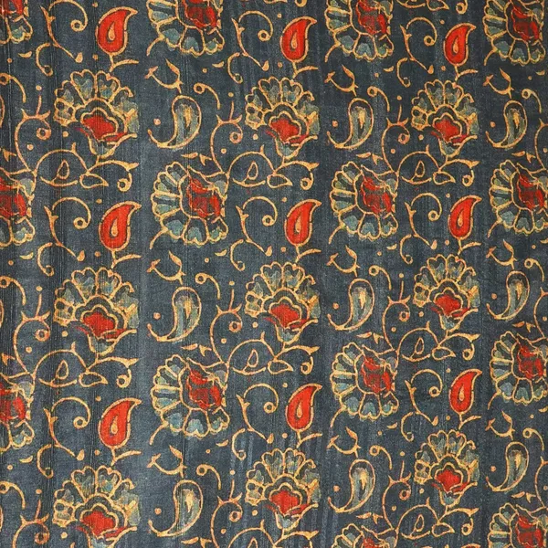 Blue_Multicolor_Floral_Print_Tusser_Silk_Kc_9698_Default_Title