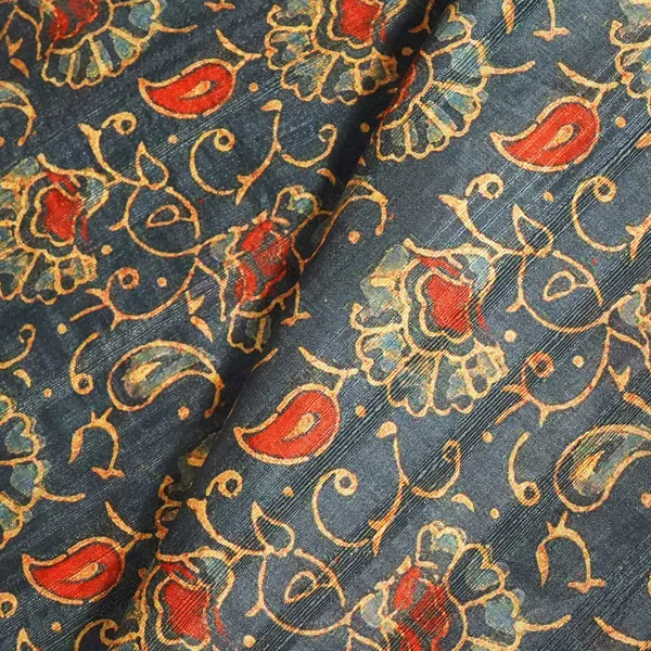Blue_Multicolor_Floral_Print_Tusser_Silk_Kc_9698_Default_Title